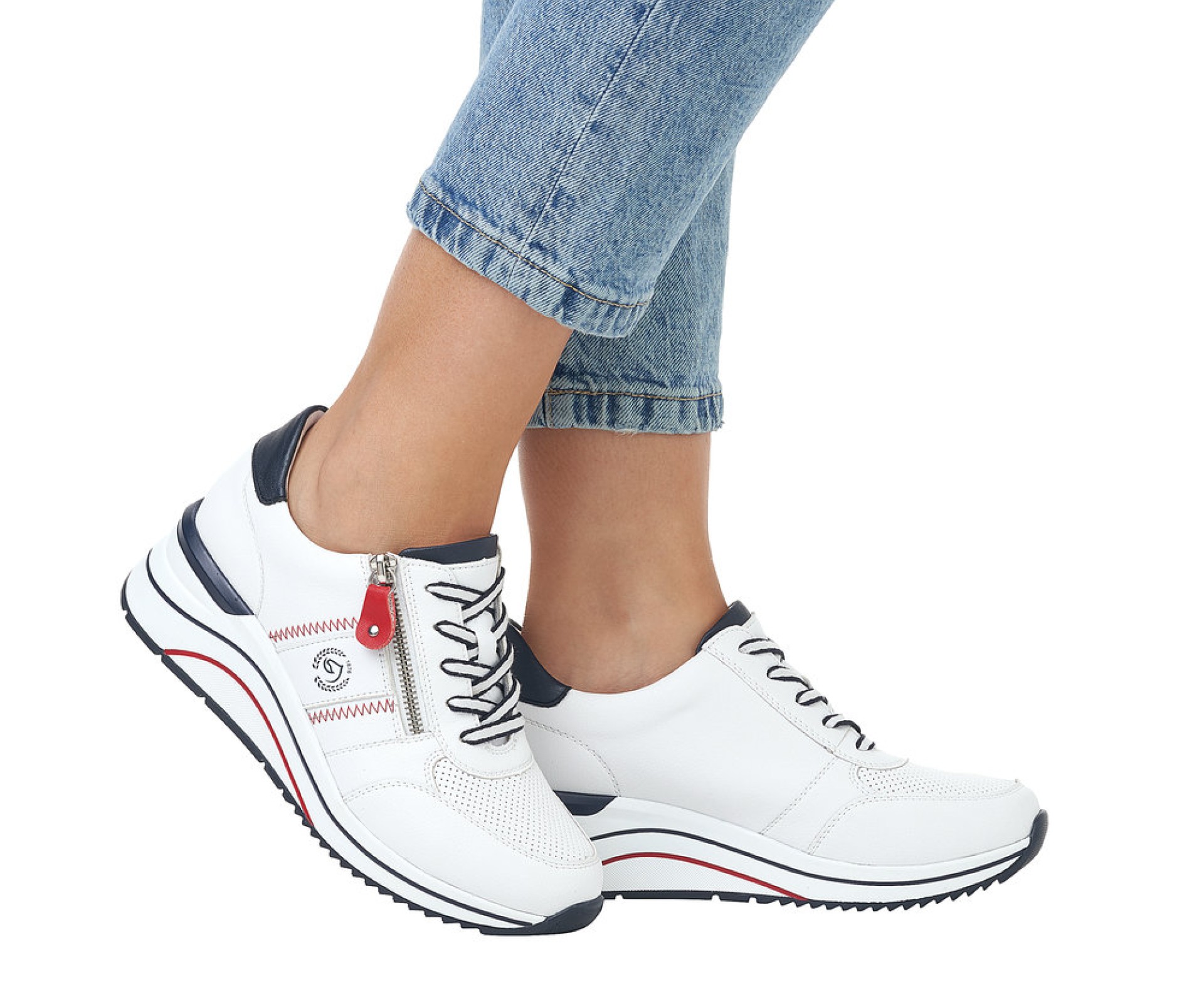 REMONTE fehér női sneaker bőr cipő REMONTE fehér női sneaker bőr cipő