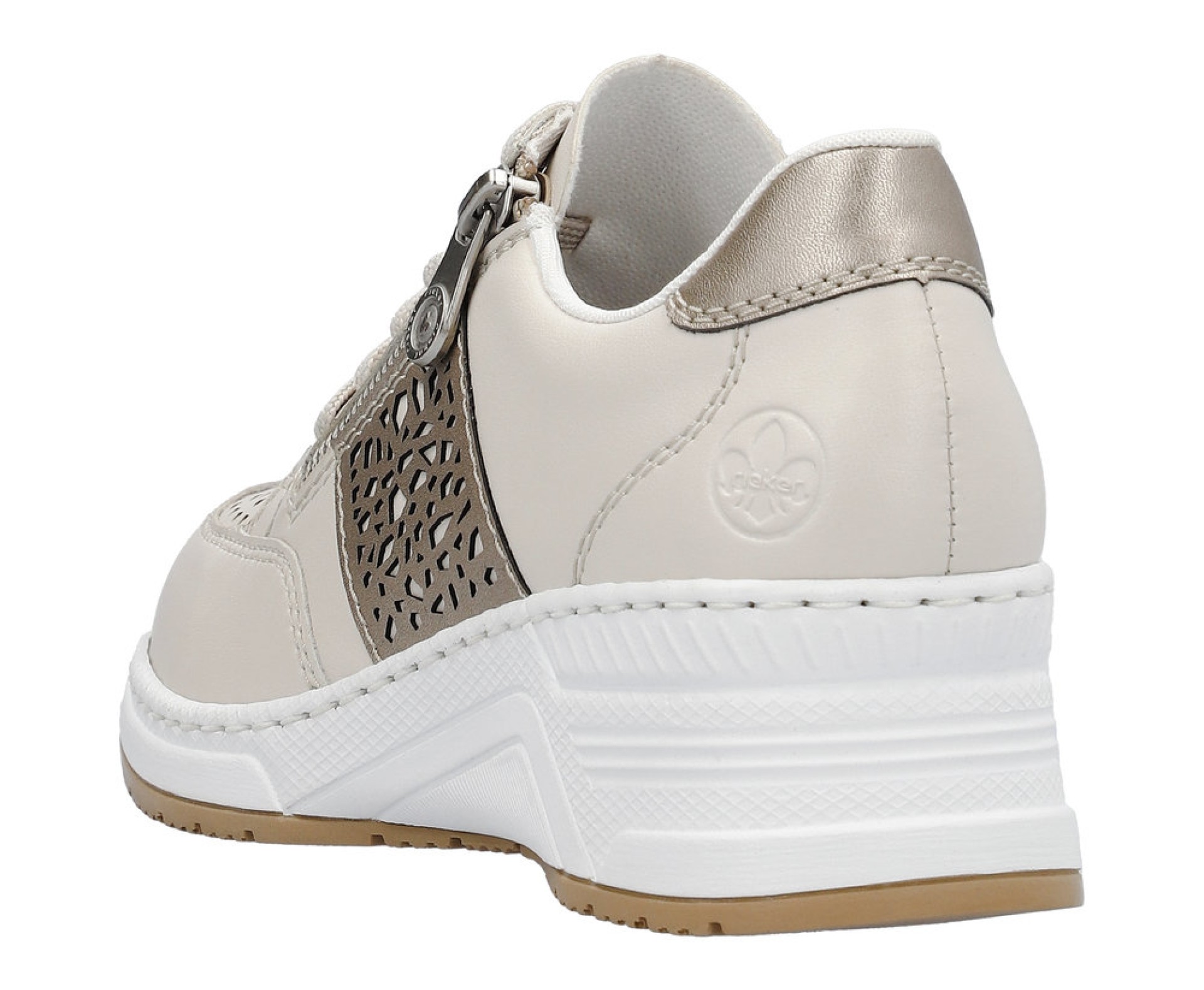 RIEKER bézs női bőr sneaker cipő RIEKER bézs női bőr sneaker cipő