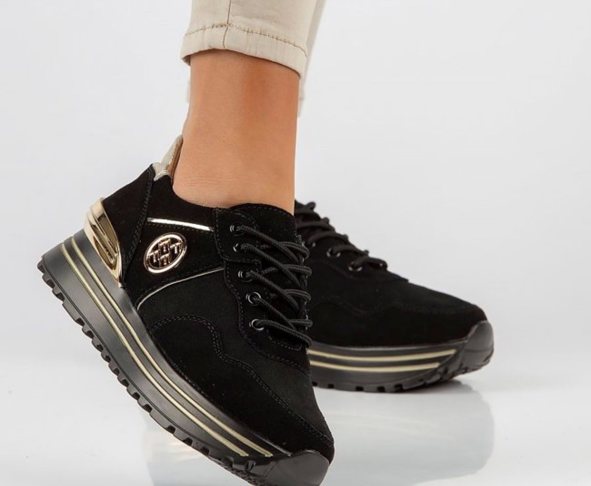 FILIPPO fekete női bőr sneaker FILIPPO fekete női bőr sneaker