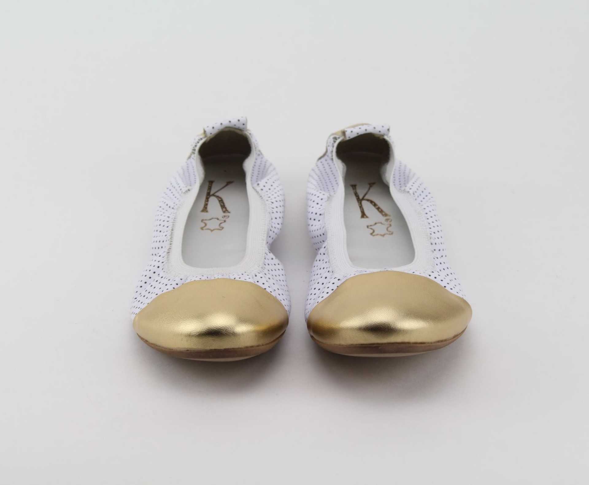 KOZIOL fehér-arany balerina cipő KOZIOL fehér-arany balerina cipő