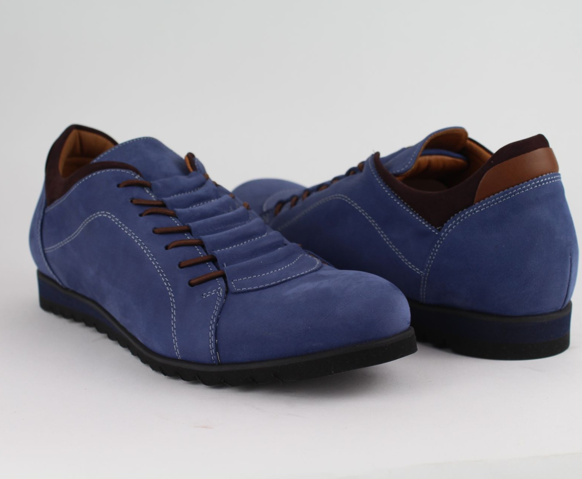 DUZSOL kék bőr férfi sneaker