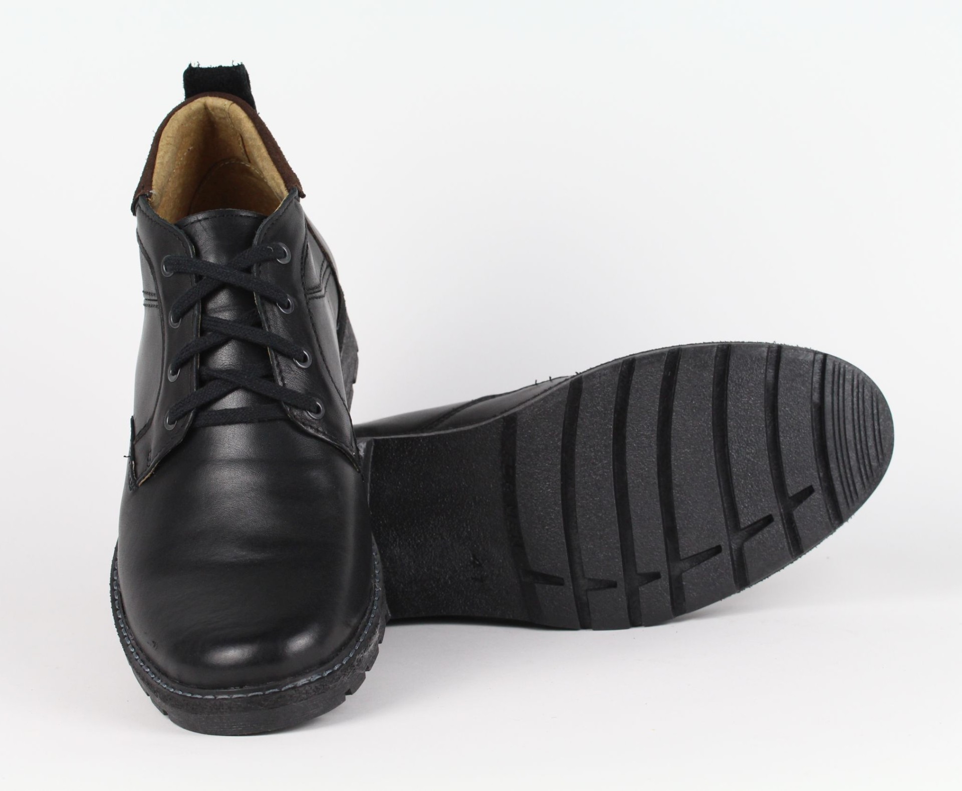 ENZO férfi fekete bőr cipő