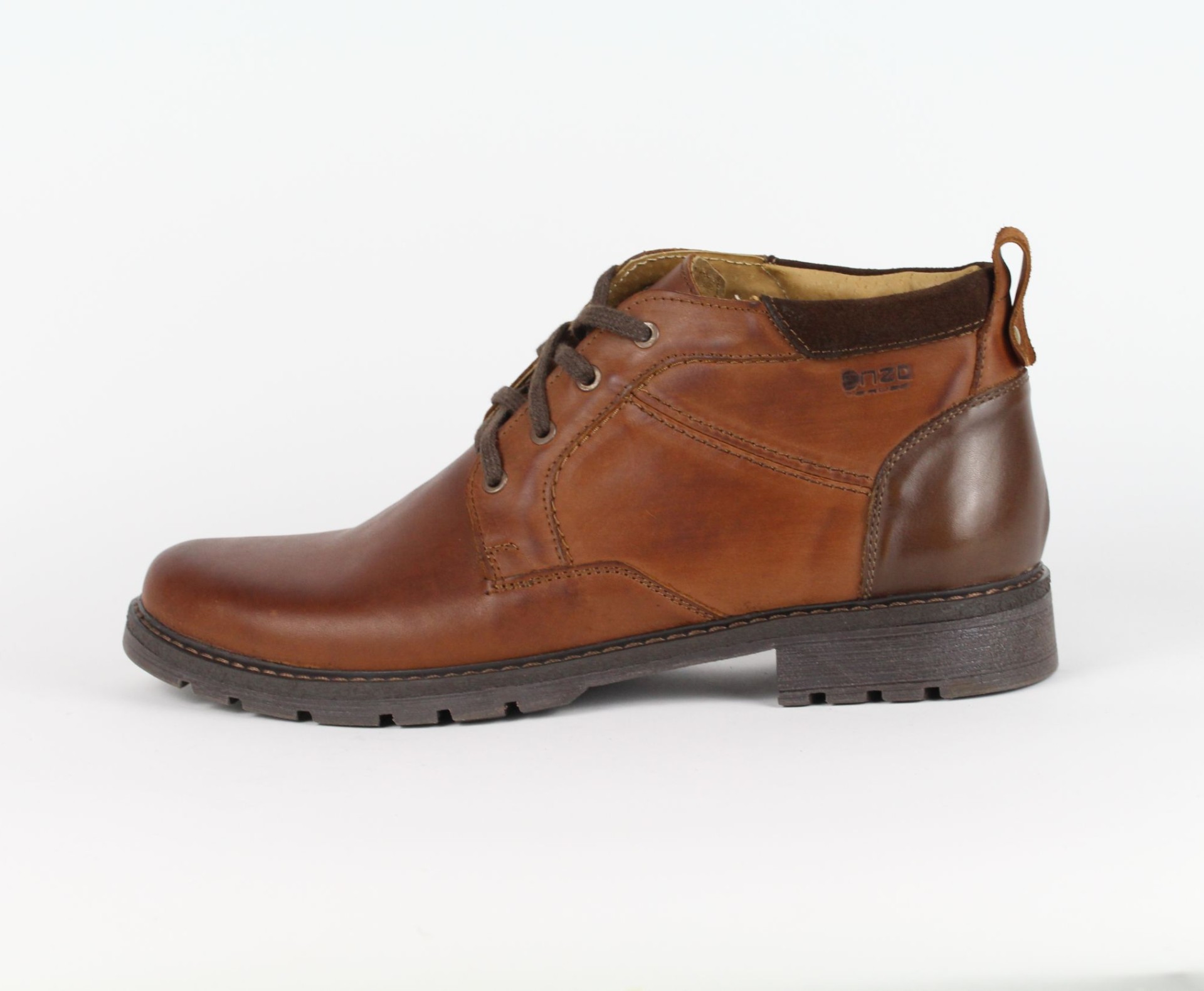 ENZO férfi barna bőr cipő