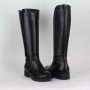 BIOBUT fekete női bőr hosszú szárú csizma