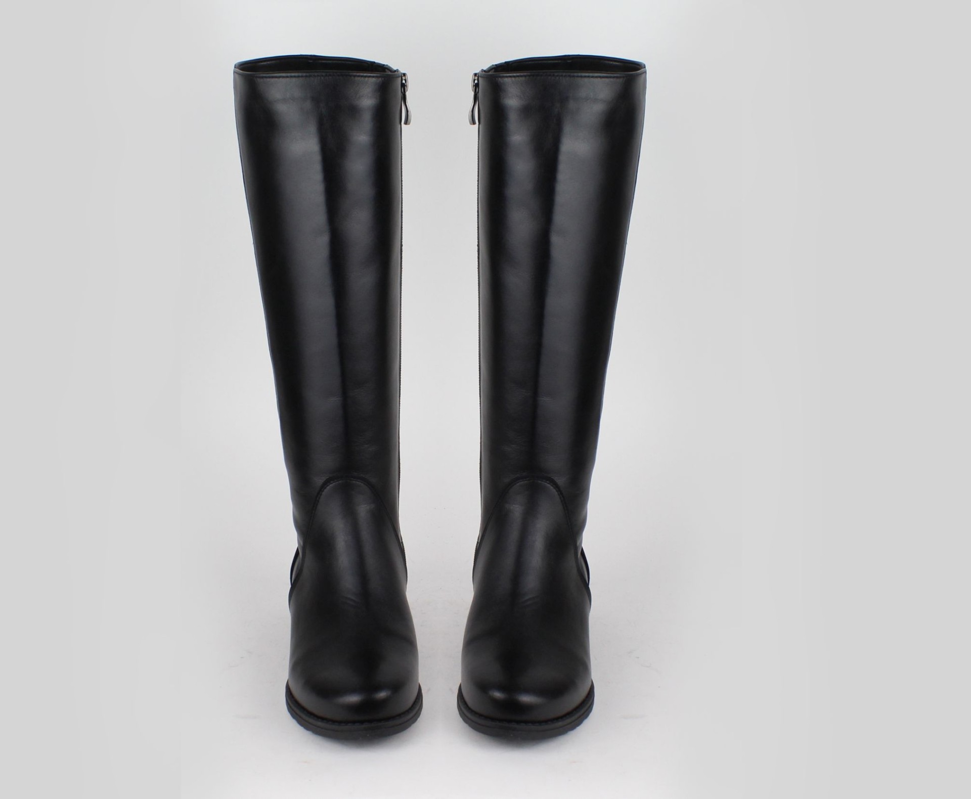 BIOBUT fekete női bőr hosszú szárú csizma