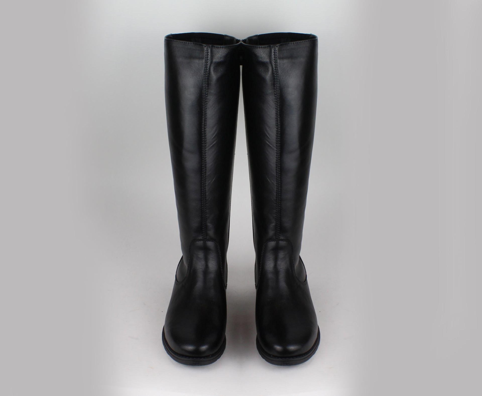 BIOBUT fekete női bőr hosszú szárú csizma