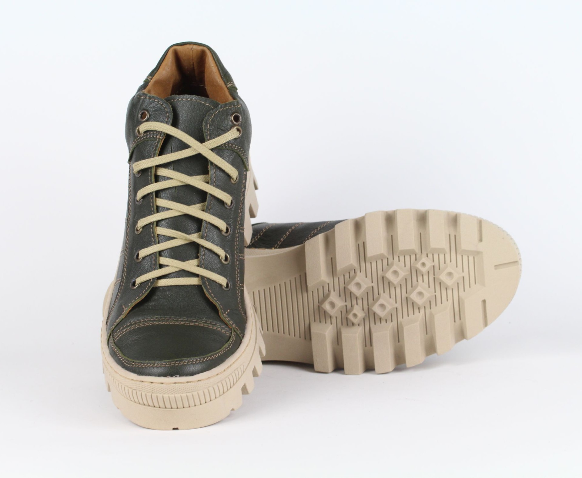 DRAGON zöld női bőr cipő