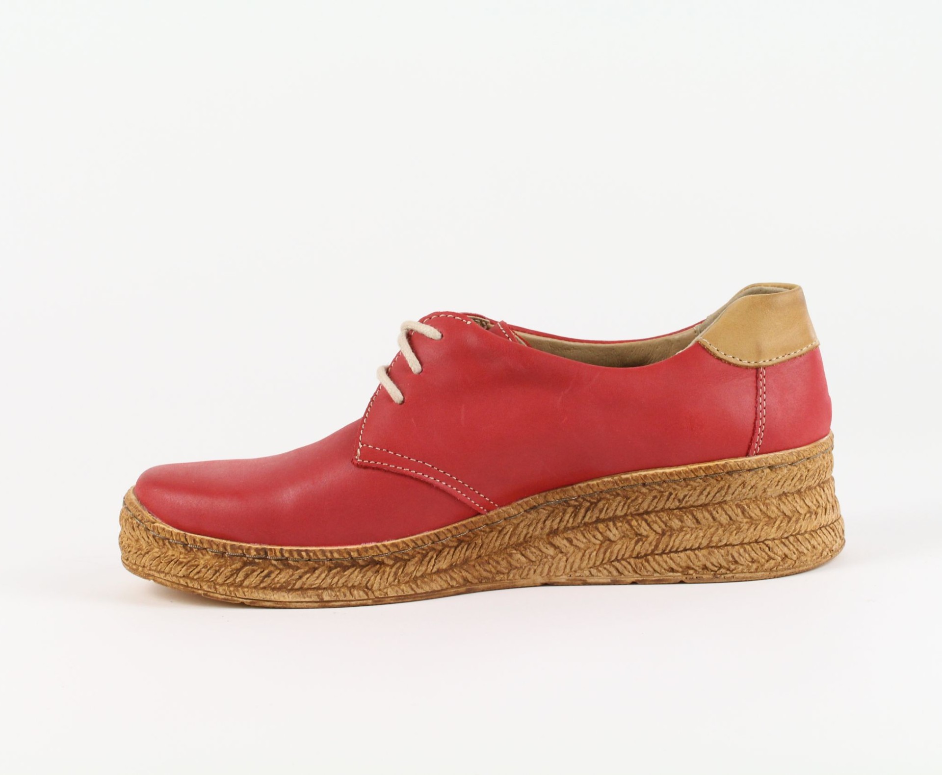 HELIOS piros női bőr cipő