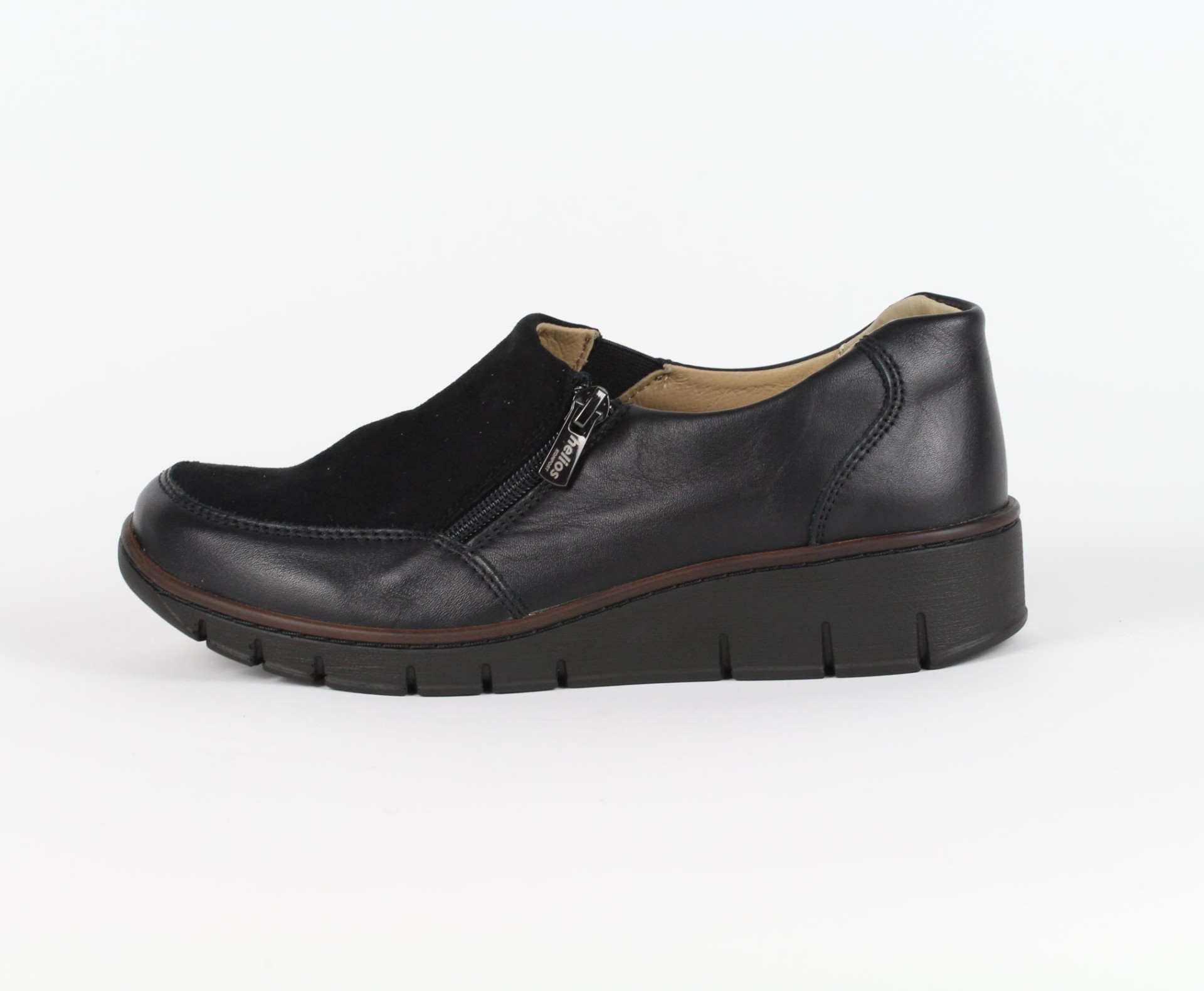 HELIOS fekete női bőr cipő