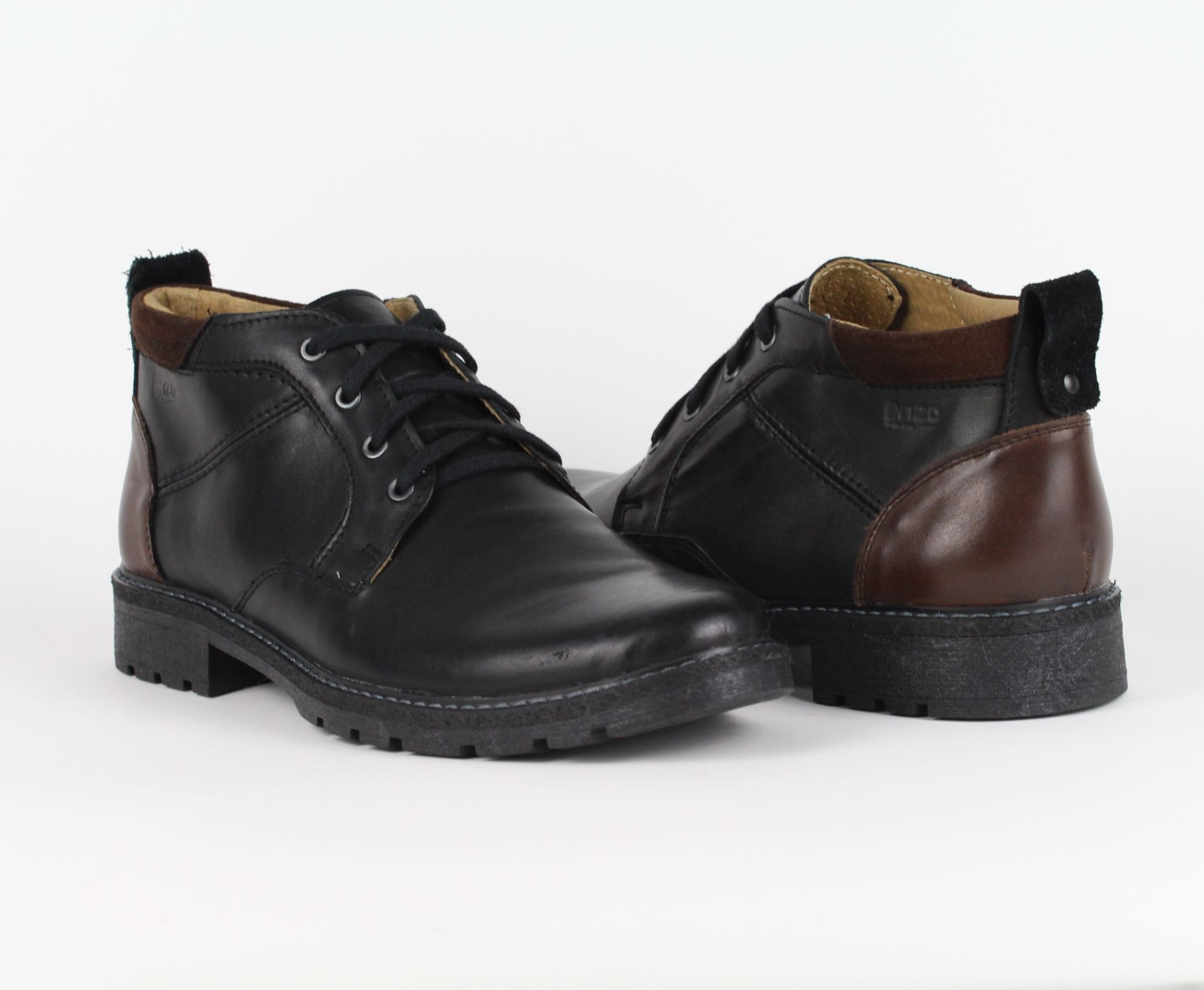 ENZO férfi fekete bőr cipő