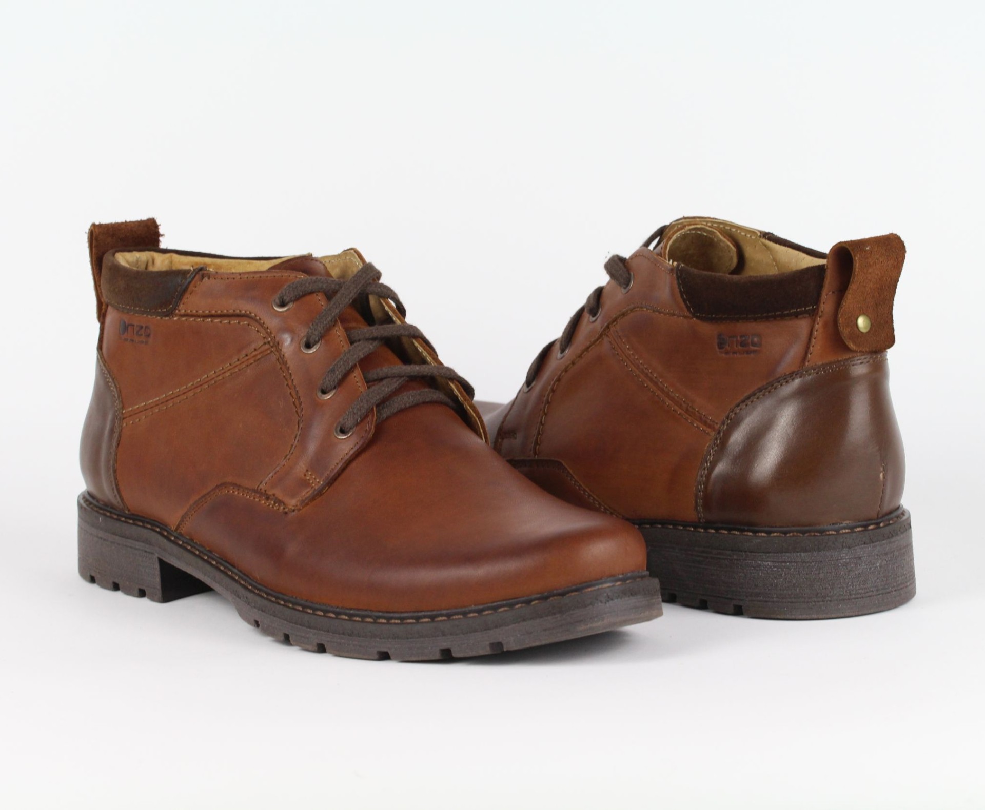 ENZO férfi barna bőr cipő