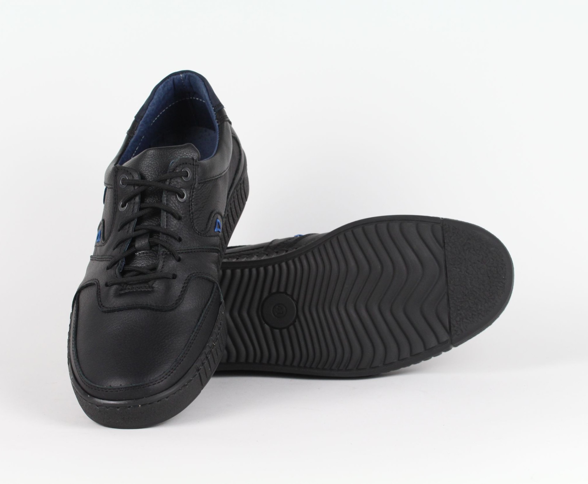 ENZO férfi fekete bőr cipő