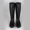 BIOBUT fekete női bőr hosszú szárú csizma