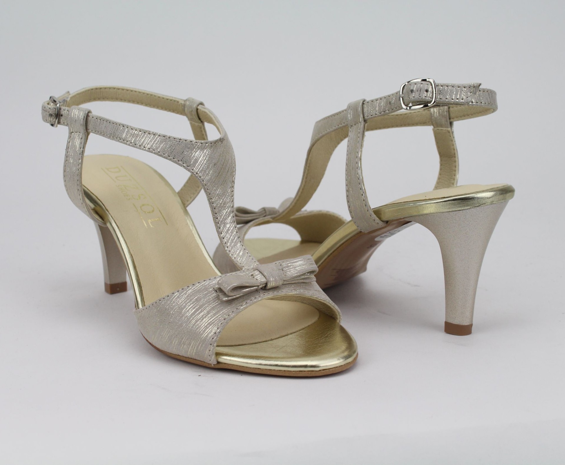 DUZSOL arany magassarkú női szandál