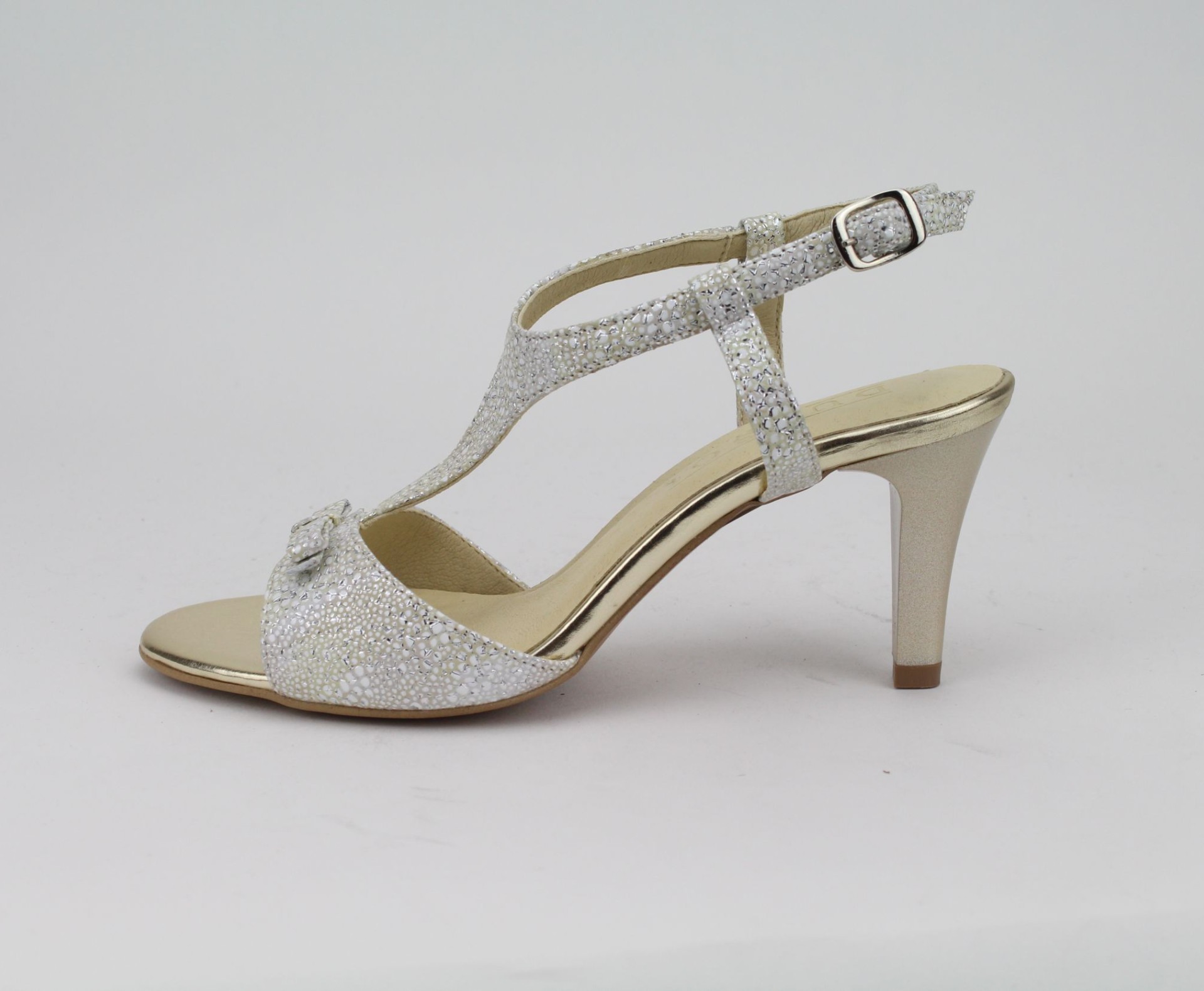 DUZSOL ezüst-arany magassarkú női szandál DUZSOL ezüst-arany magassarkú női szandál