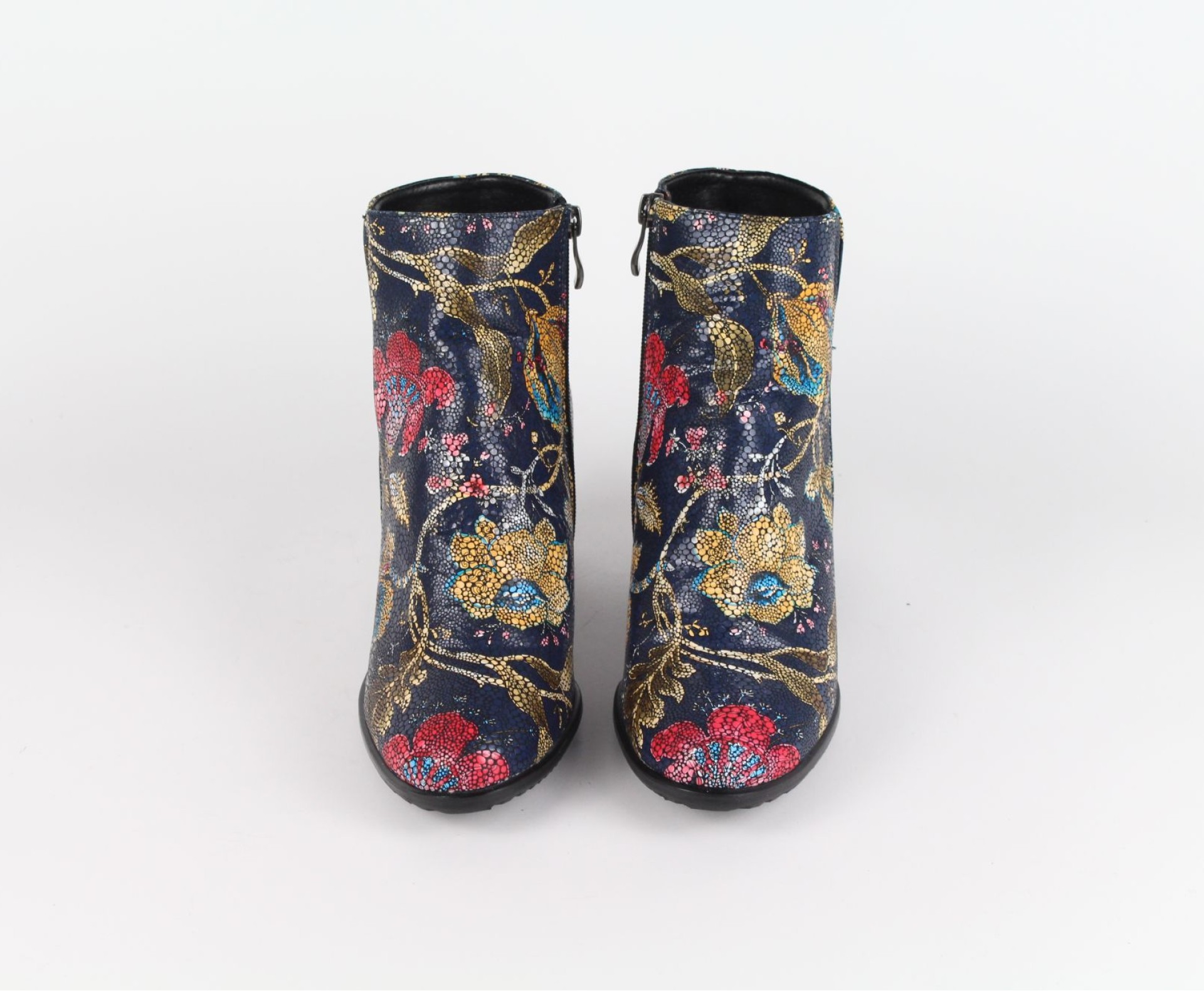 DUZSOL női multicolorr magassarkú bőr bokacsizma DUZSOL női multicolorr magassarkú bőr bokacsizma