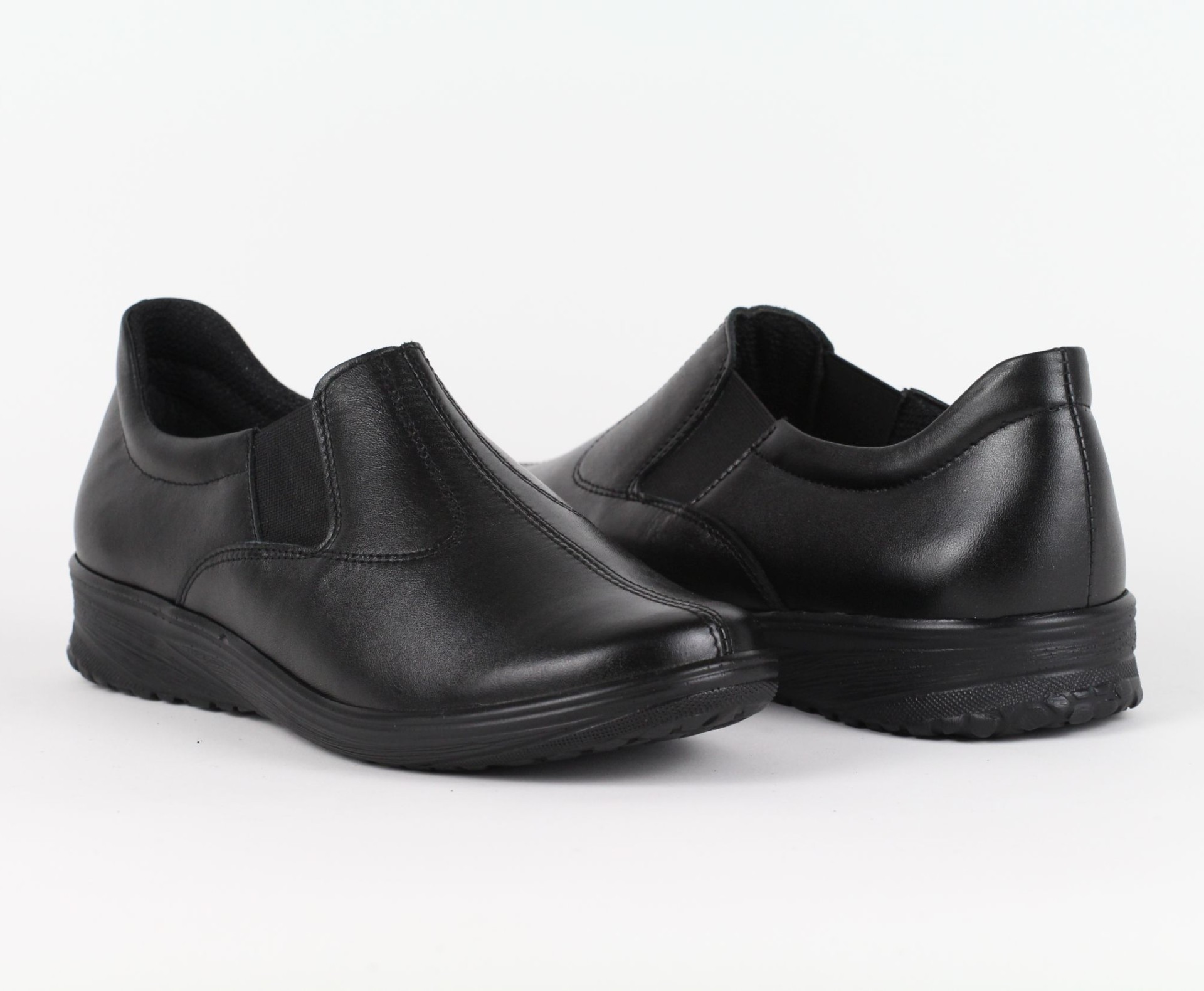 Duzsol női fekete bőr cipő