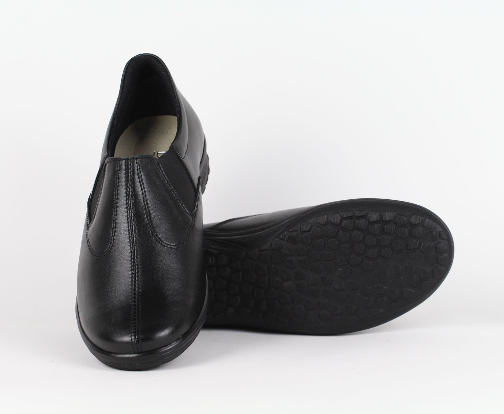 Duzsol női fekete bőr cipő