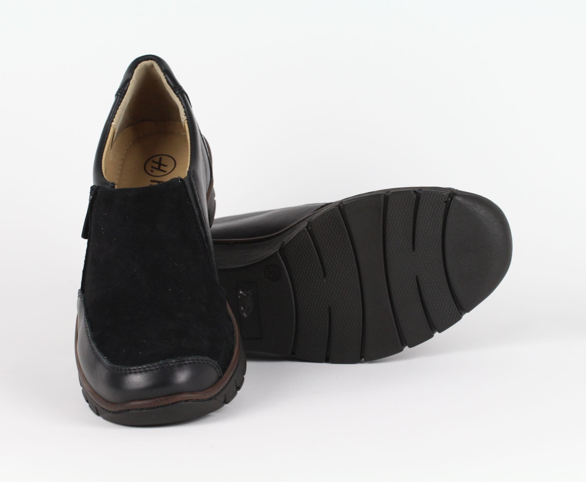 HELIOS fekete női bőr cipő