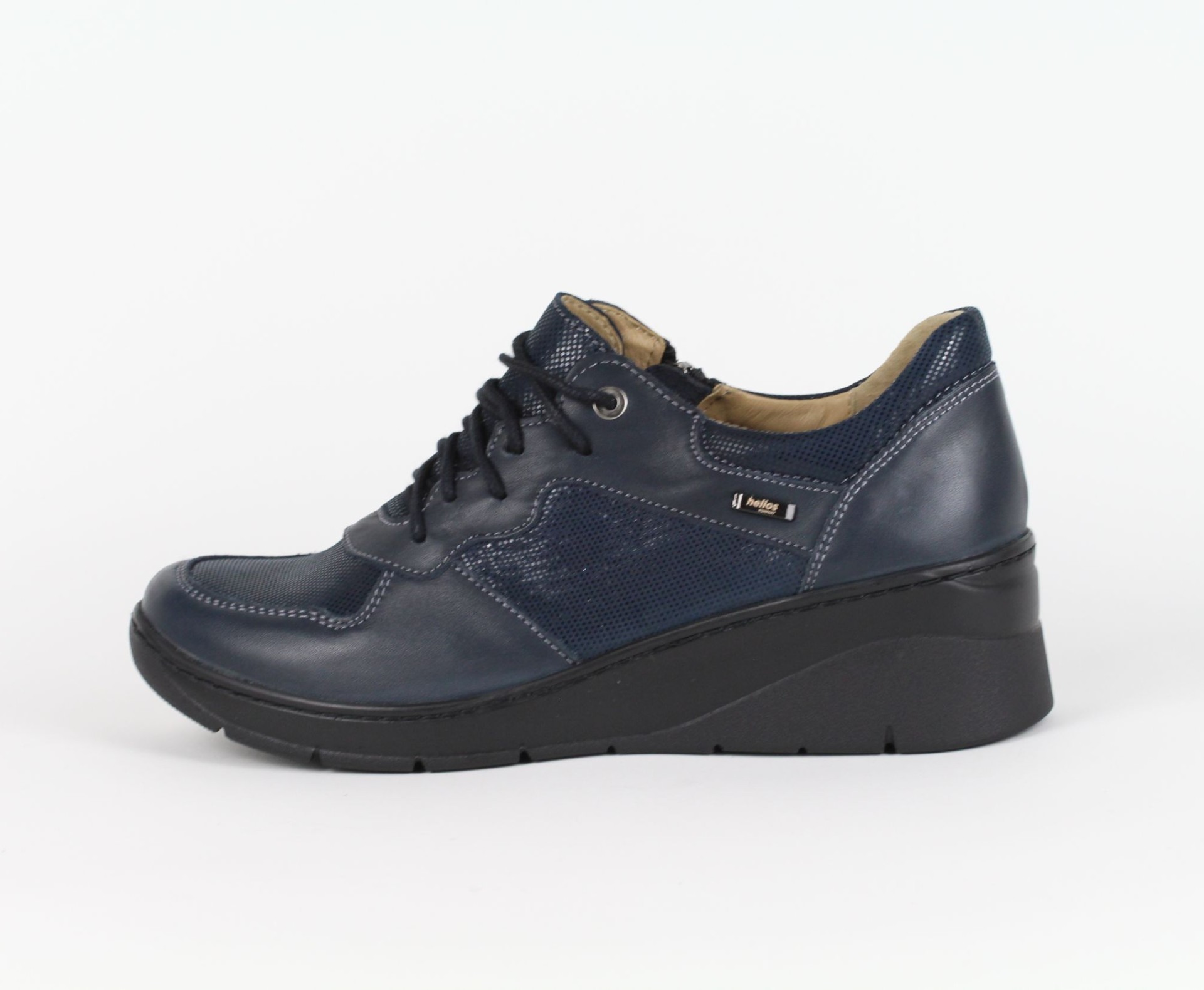 HELIOS kék női bőr cipő
