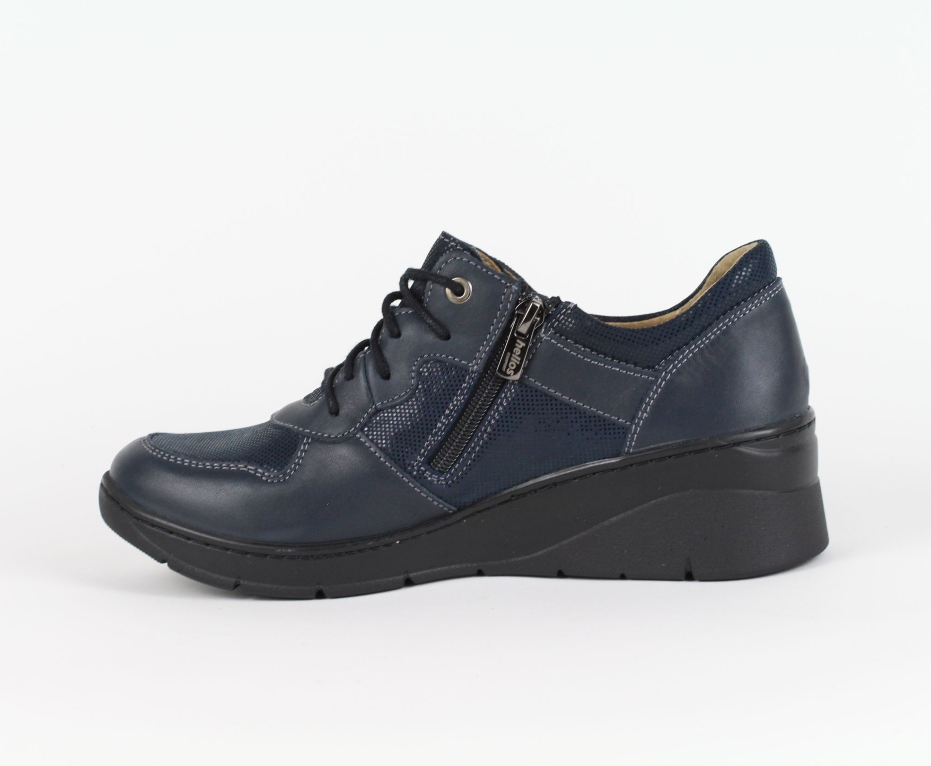 HELIOS kék női bőr cipő