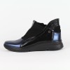 HELIOS fekete-kék női bőr magas szárú cipő