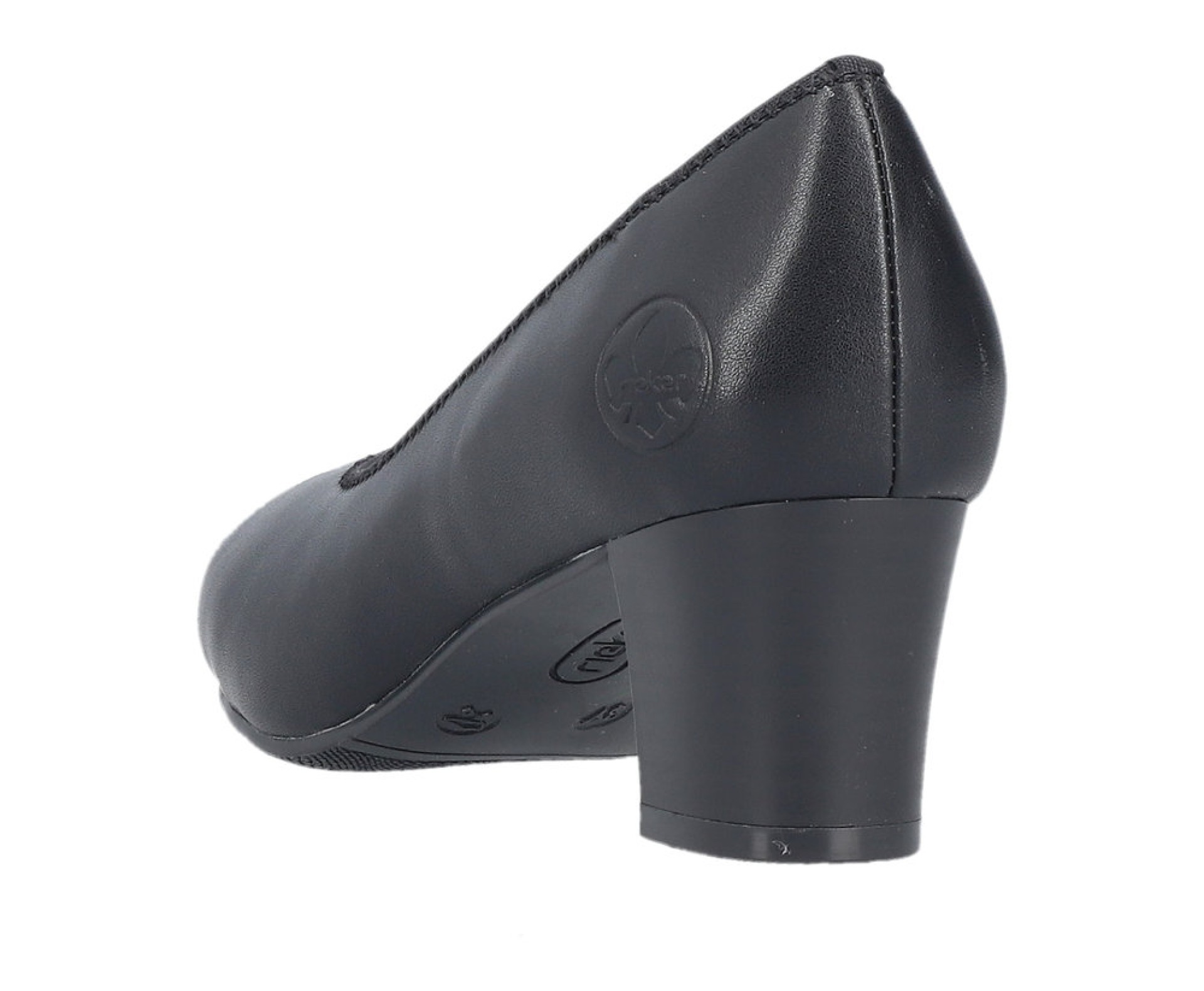 RIEKER női fekete bőr cipő