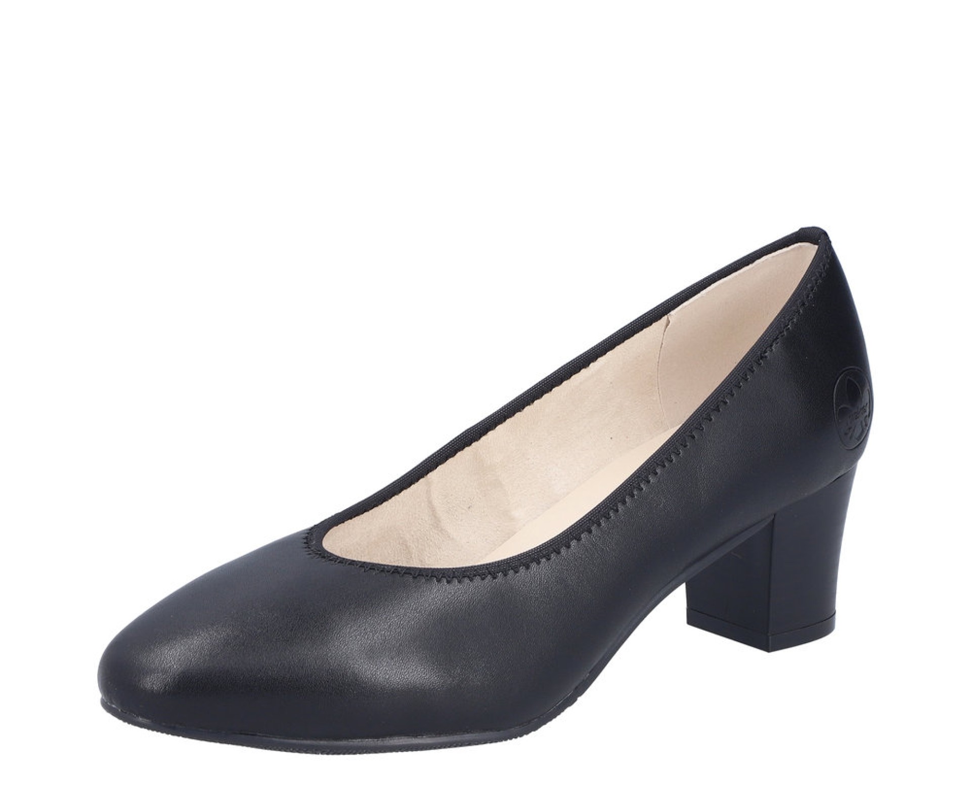 RIEKER női fekete bőr cipő