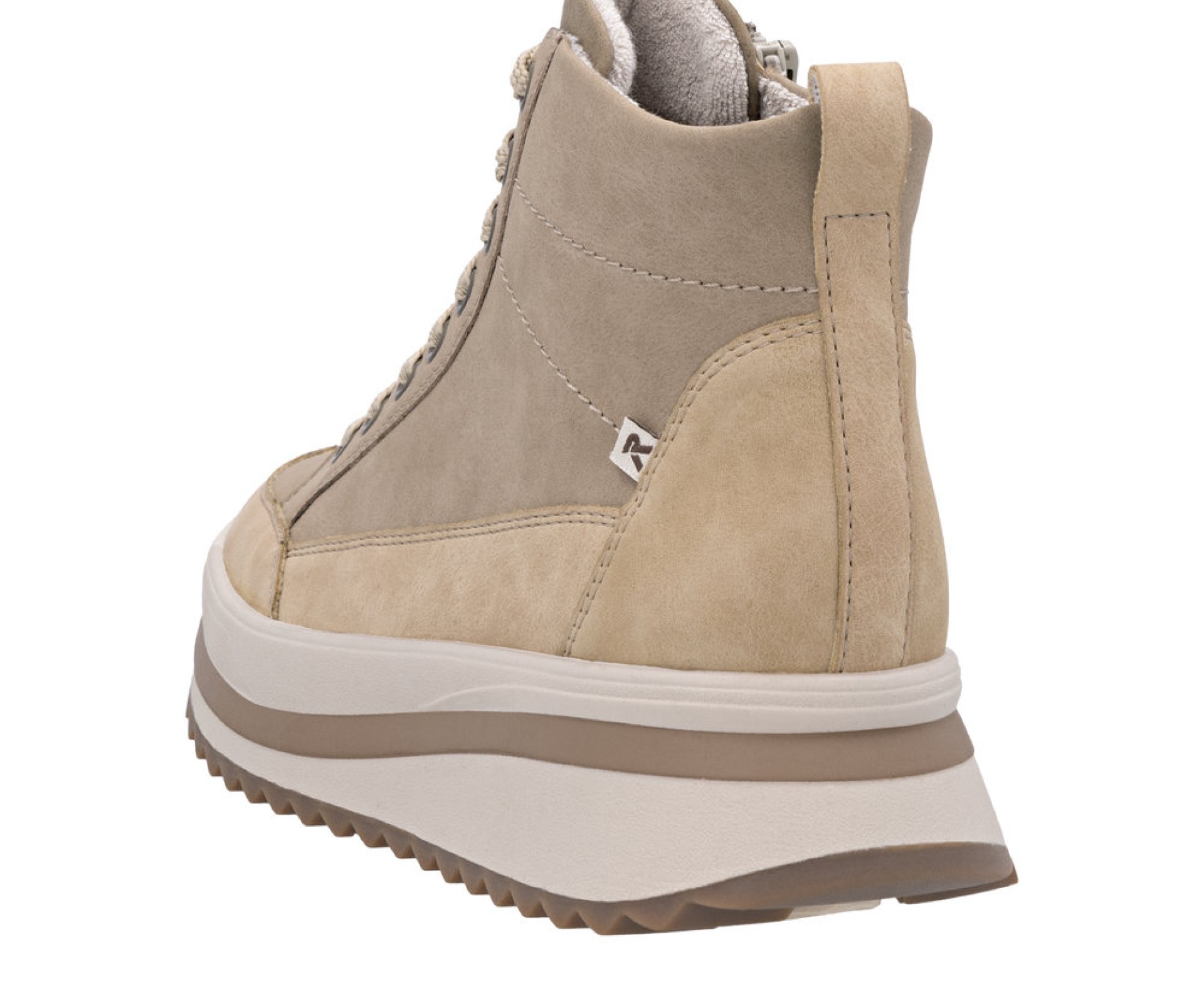 RIEKER bézs női bőr bakancs 