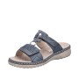 RIEKER kék női bőr papucs 