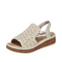 RIEKER bézs telitalpú női szandál 