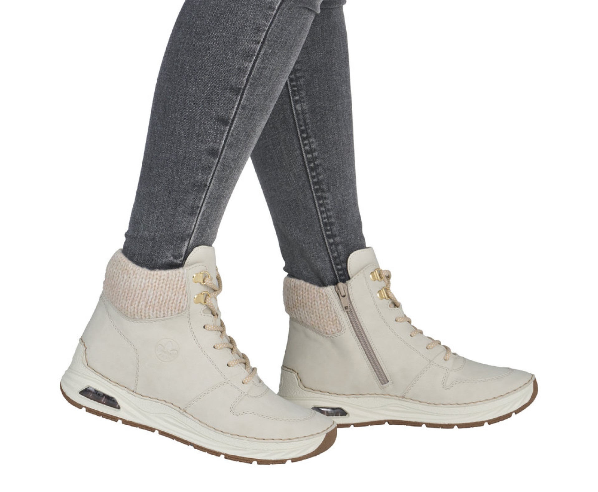 RIEKER bézs női bakancs 