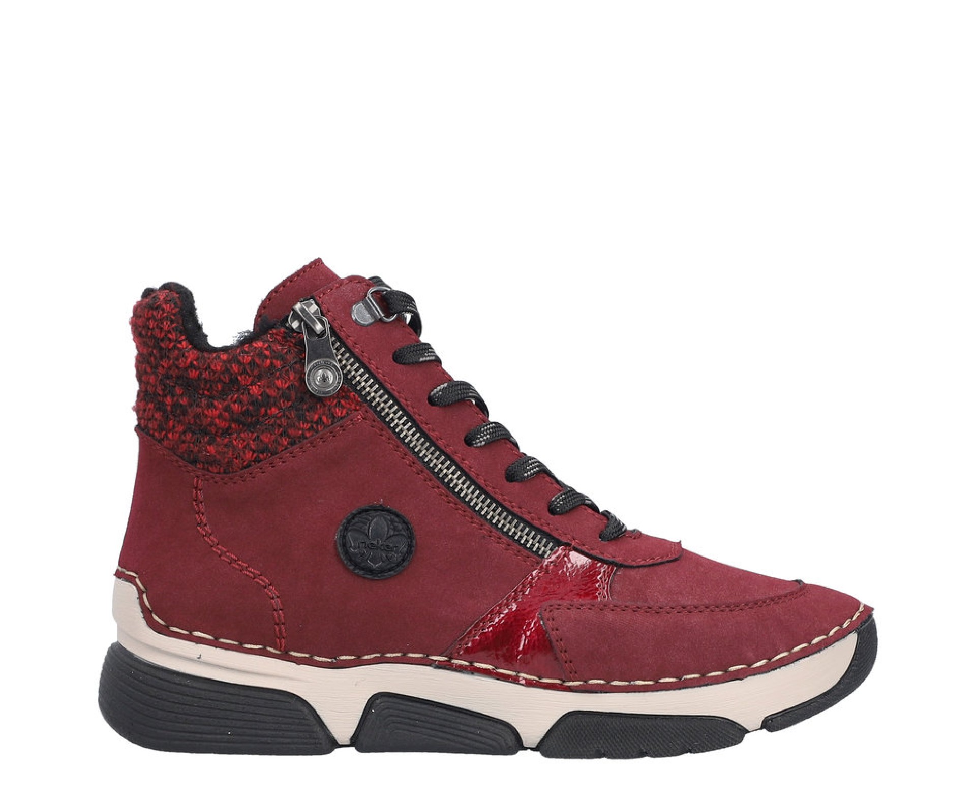 RIEKER bordó női  bakancs 