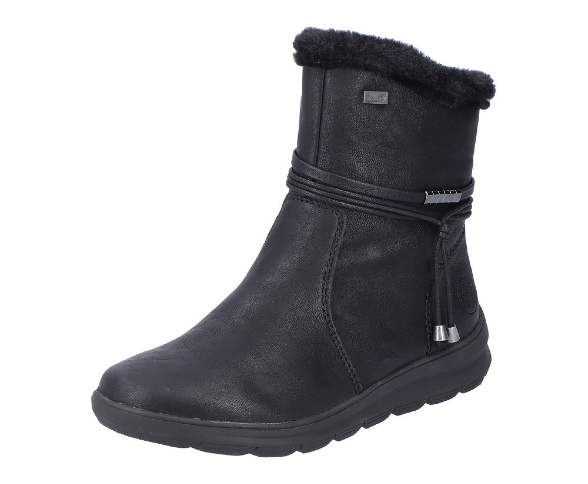 RIEKER fekete női vízálló csizma