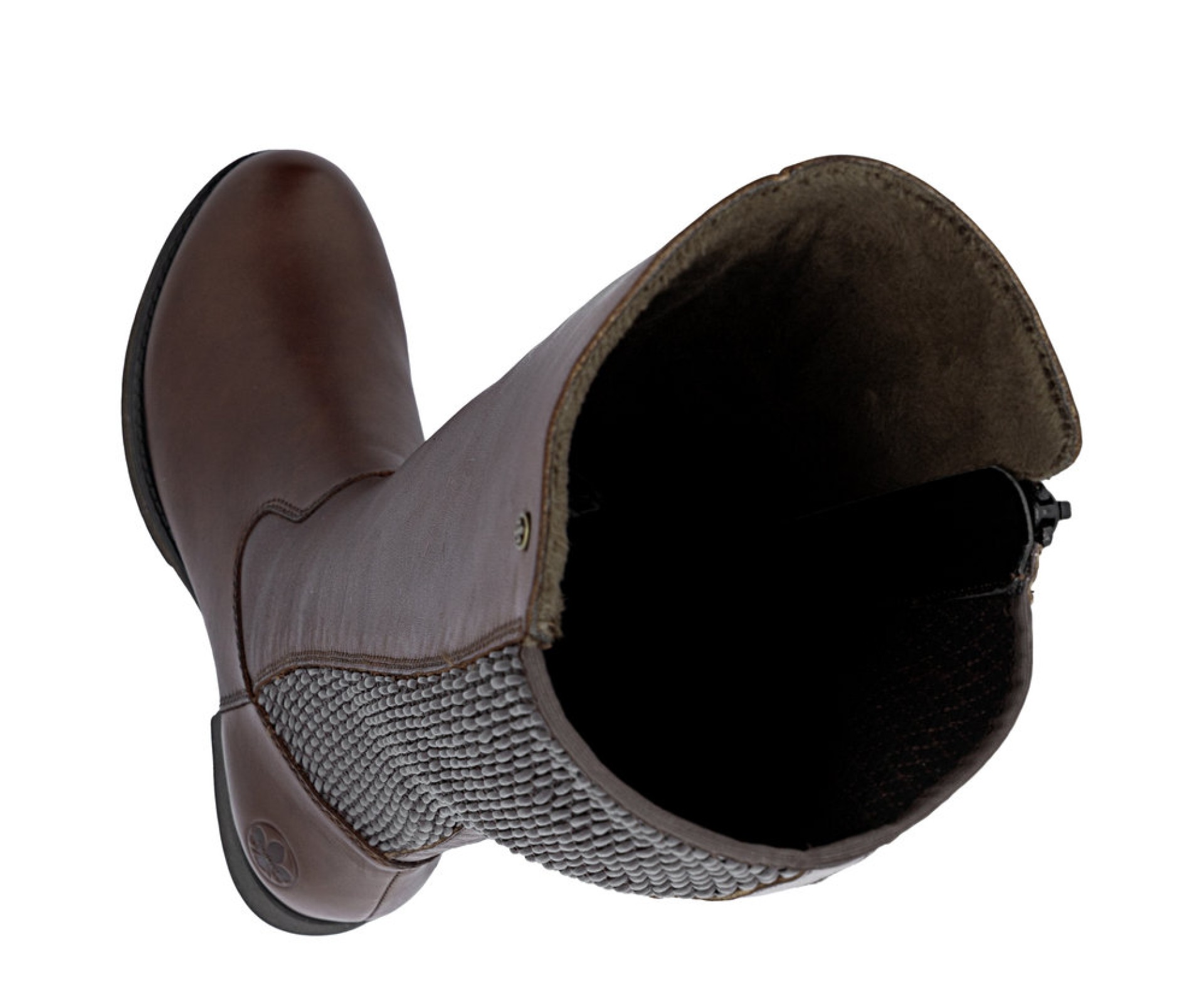 RIEKER barna női bőr hosszú szárú csizma 