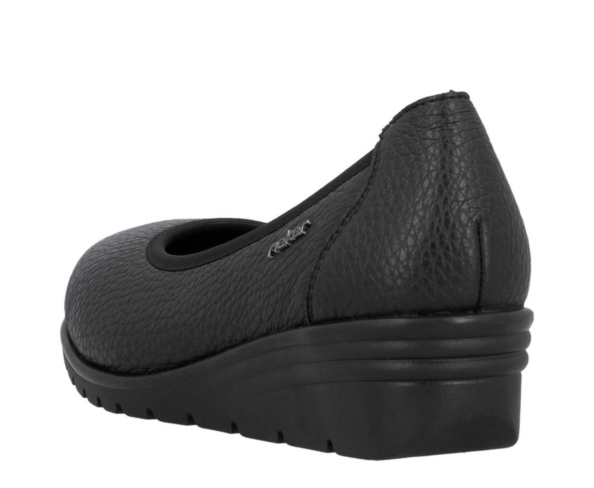 RIEKER  fekete női bőr cipő