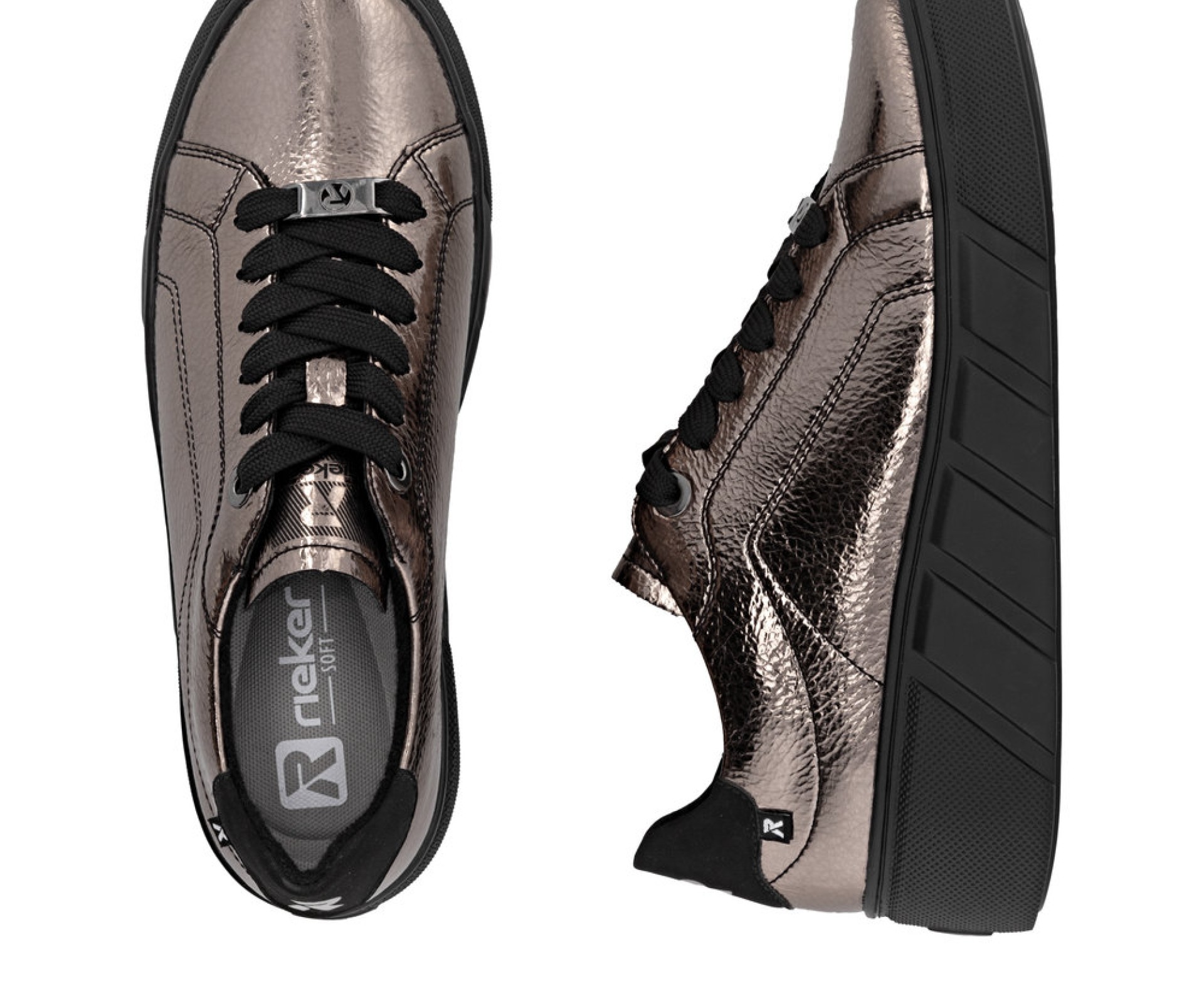 RIEKER metal női bőr cipő