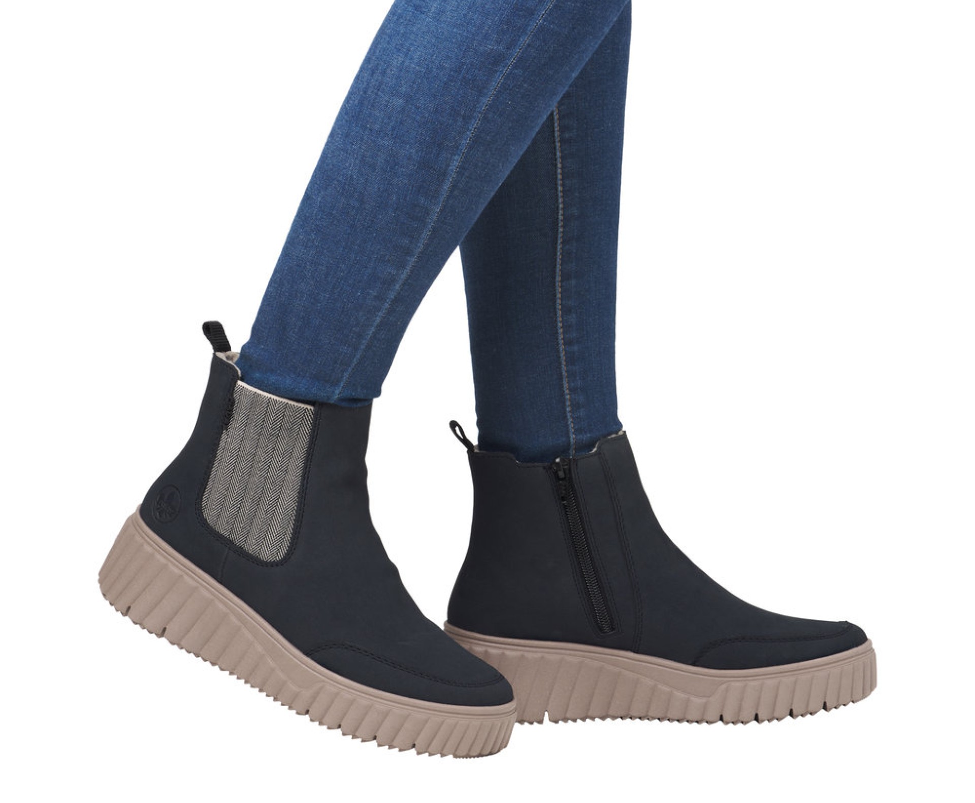 RIEKER kék női bokacsizma