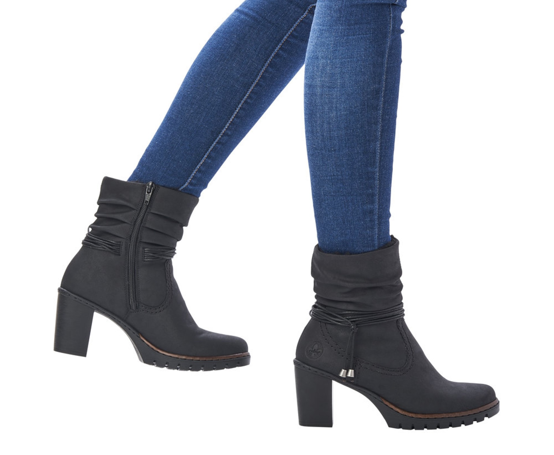 Rieker női fekete bokacsizma