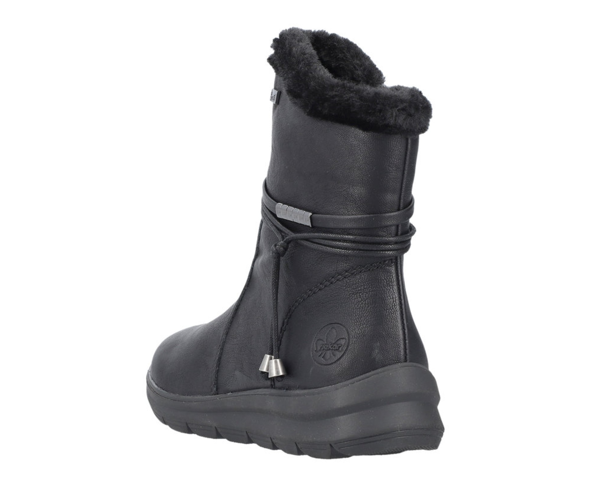 RIEKER fekete női vízálló csizma