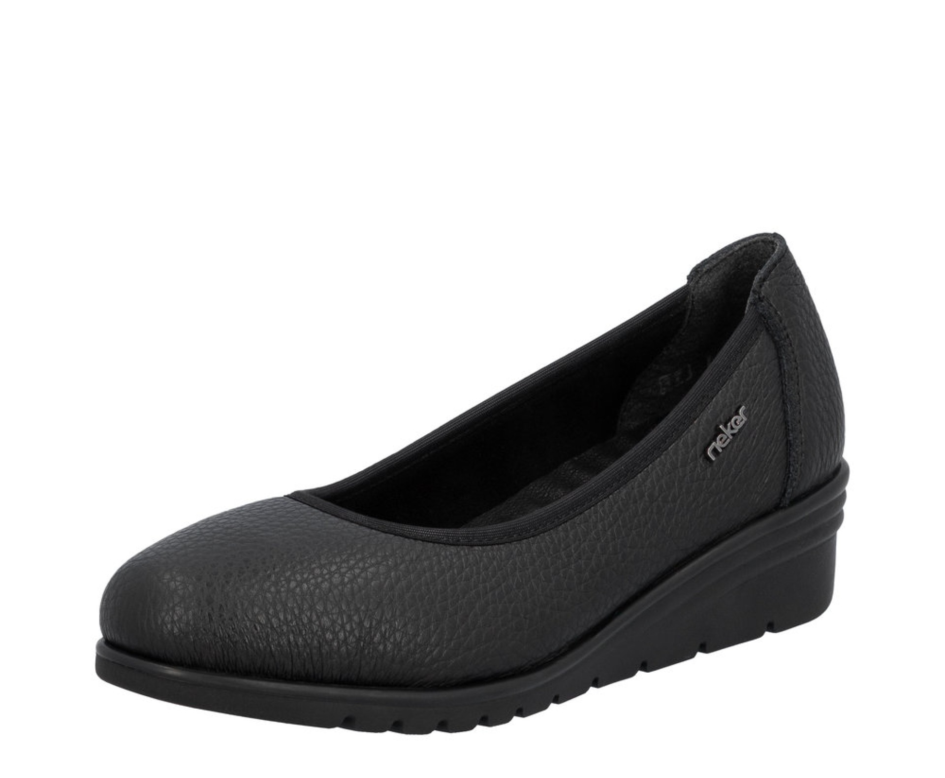 RIEKER  fekete női bőr cipő