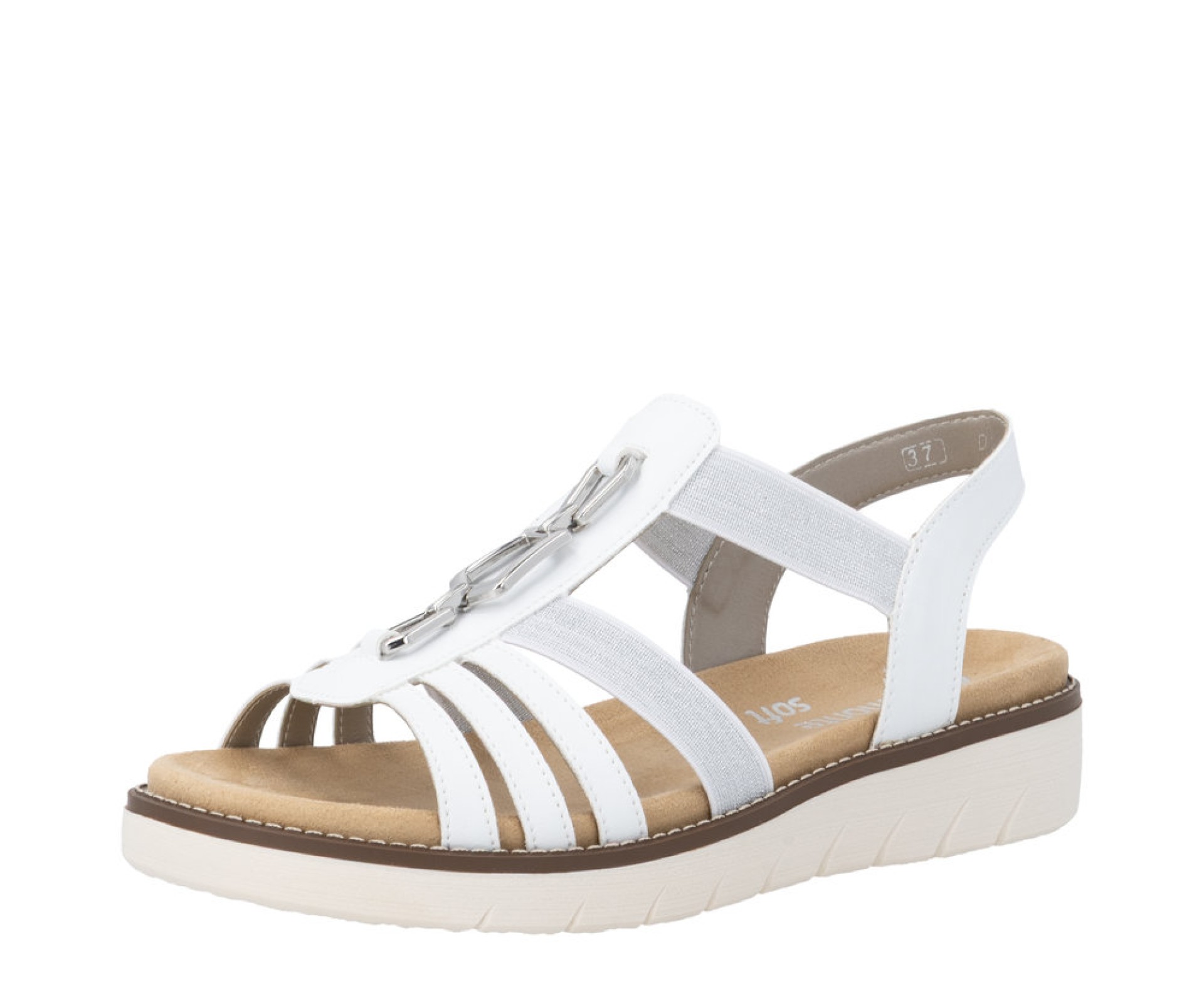 REMONTE  fehér telitalpú női szandál 