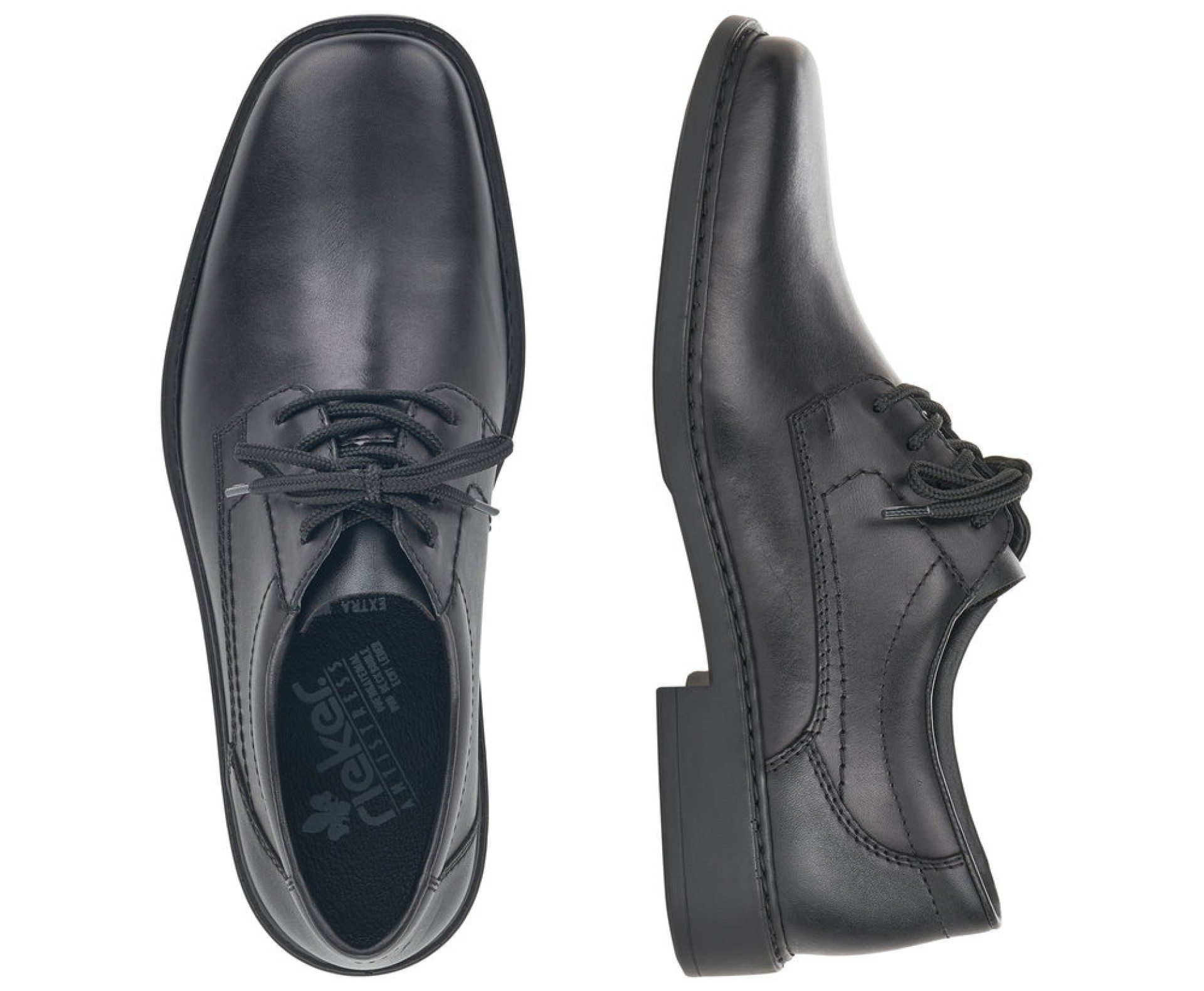 RIEKER fekete  férfi bőr cipő 