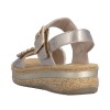 RIEKER arany telitalpú női bőr szandál 