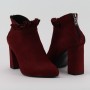 DUZSOL bordó magassarkú női bokacsizma