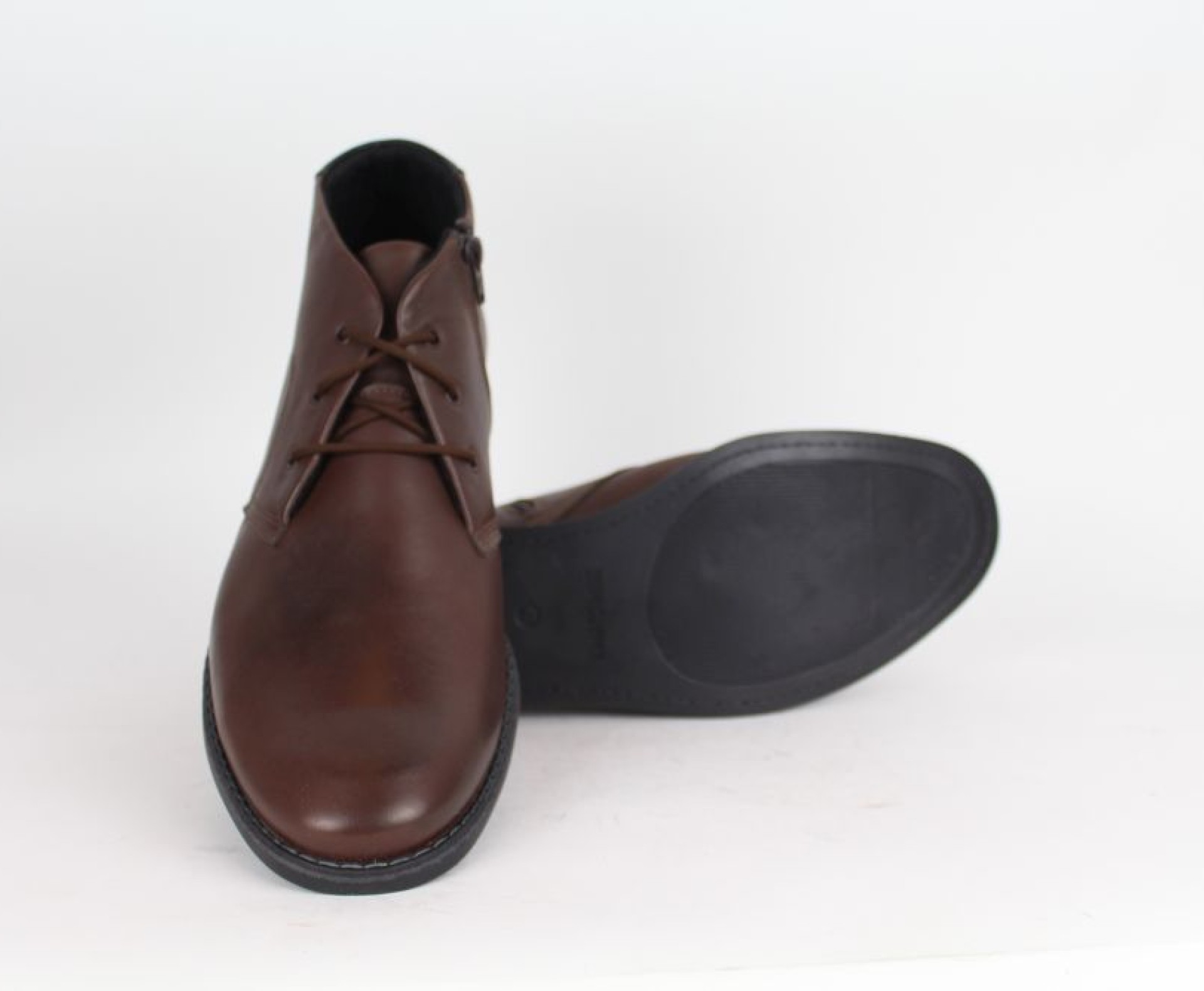 KOMA barna bőr férfi magas szárú cipő