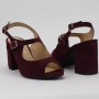 DUZSOL bordó magassarkú női szandál