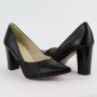 DUZSOL fekete magassarkú bőr női cipő