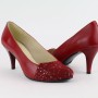DUZSOL piros magassarkú bőr női cipő