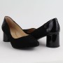 DUZSOL fekete magassarkú női bőr cipő